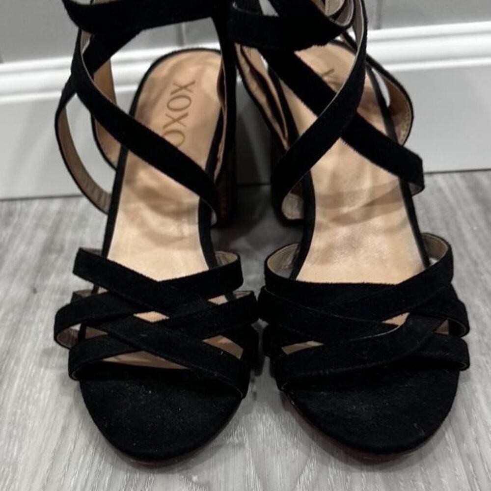 Xoxo black suede heels with